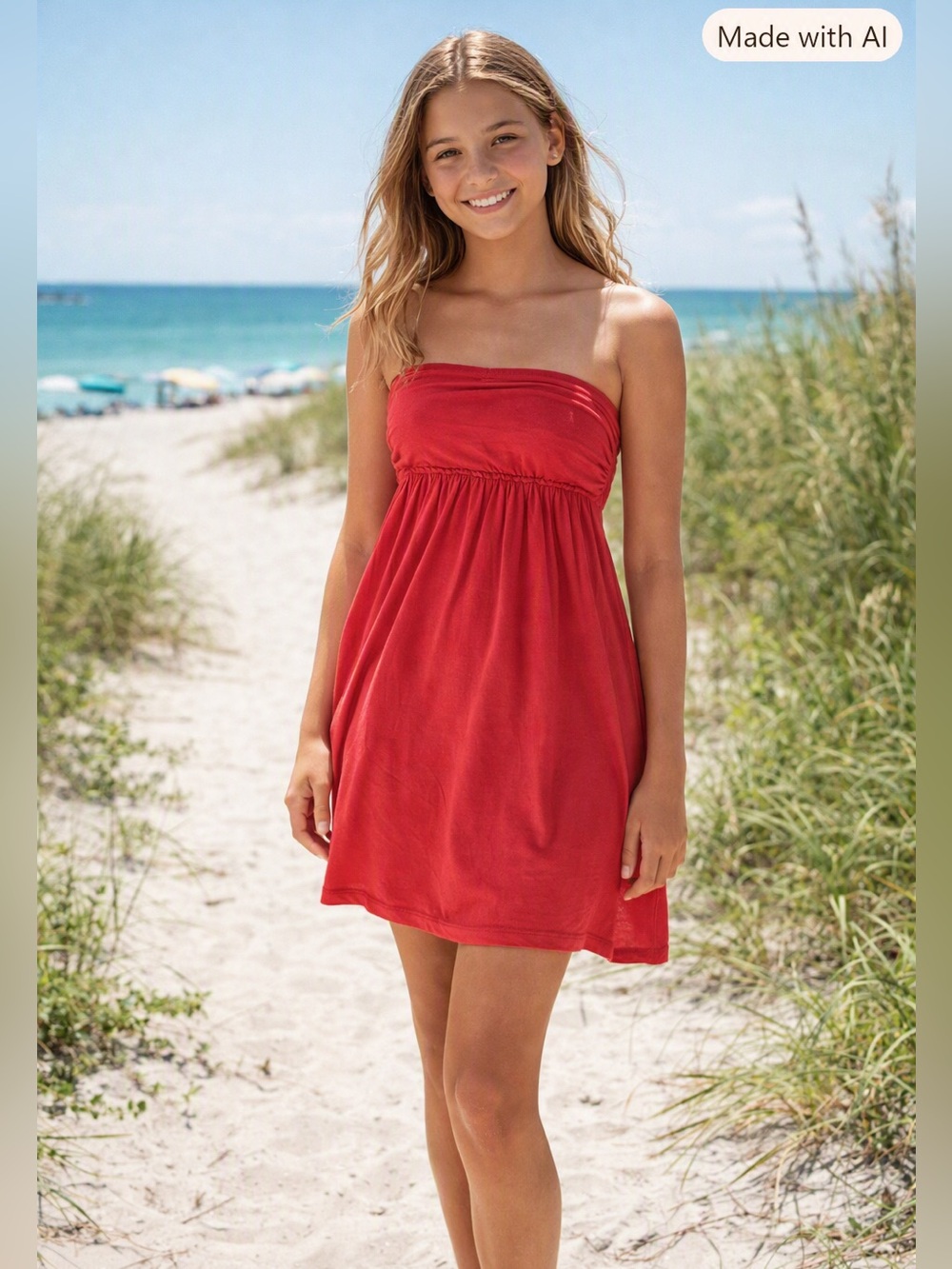 Adonna Strapless Red Dress